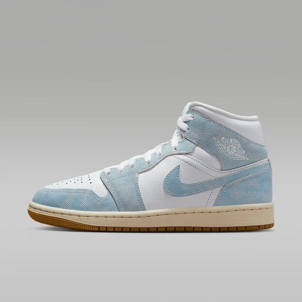 Size 8.5 - [NEW] Women's Air Jordan 1 Mid SE Denim Shoes 'Light Blue' HQ2005-100
